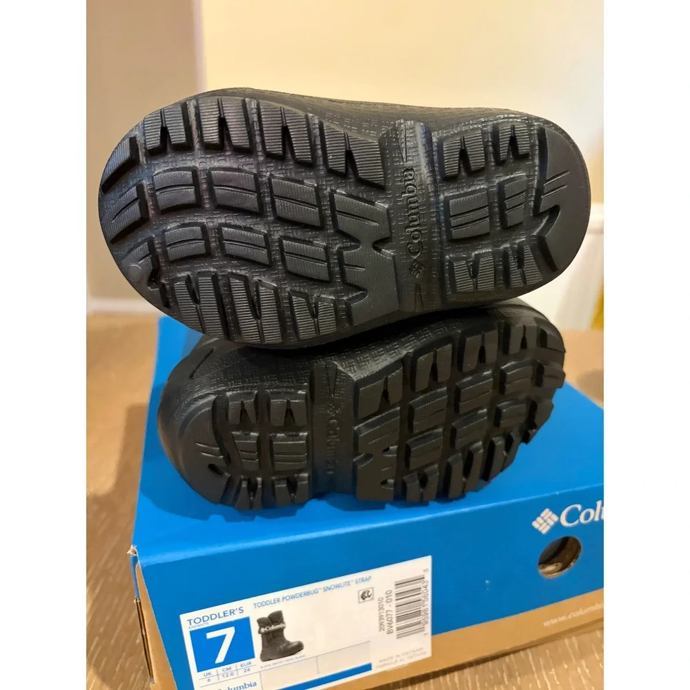 Columbia Powderbug Snowlite Toddler Snow Boots Size 7 Black White BV6077-010